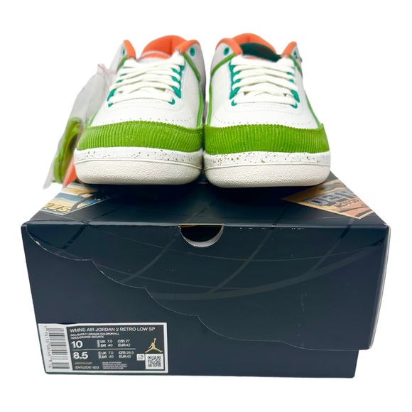 Women’s Air Jordan 2 Low SP Titan DV6206183 Sail/Safety Orange/Chlorophyll Sz 10 - Picture 9 of 9